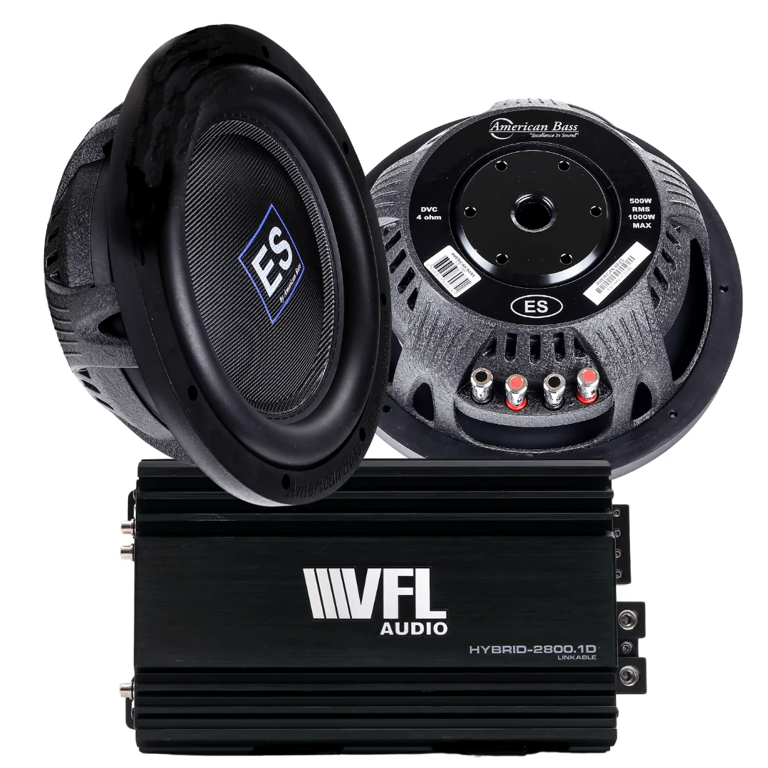 Power Pack: 2 ES 1044 Subwoofers + VFL Hybrid 2800.1 Amplifier