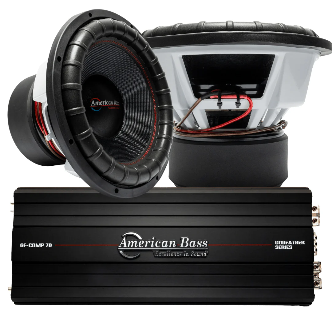 Power Pack: 2 Godfather 15 Subwoofers + Godfather Comp 7D Amplifier
